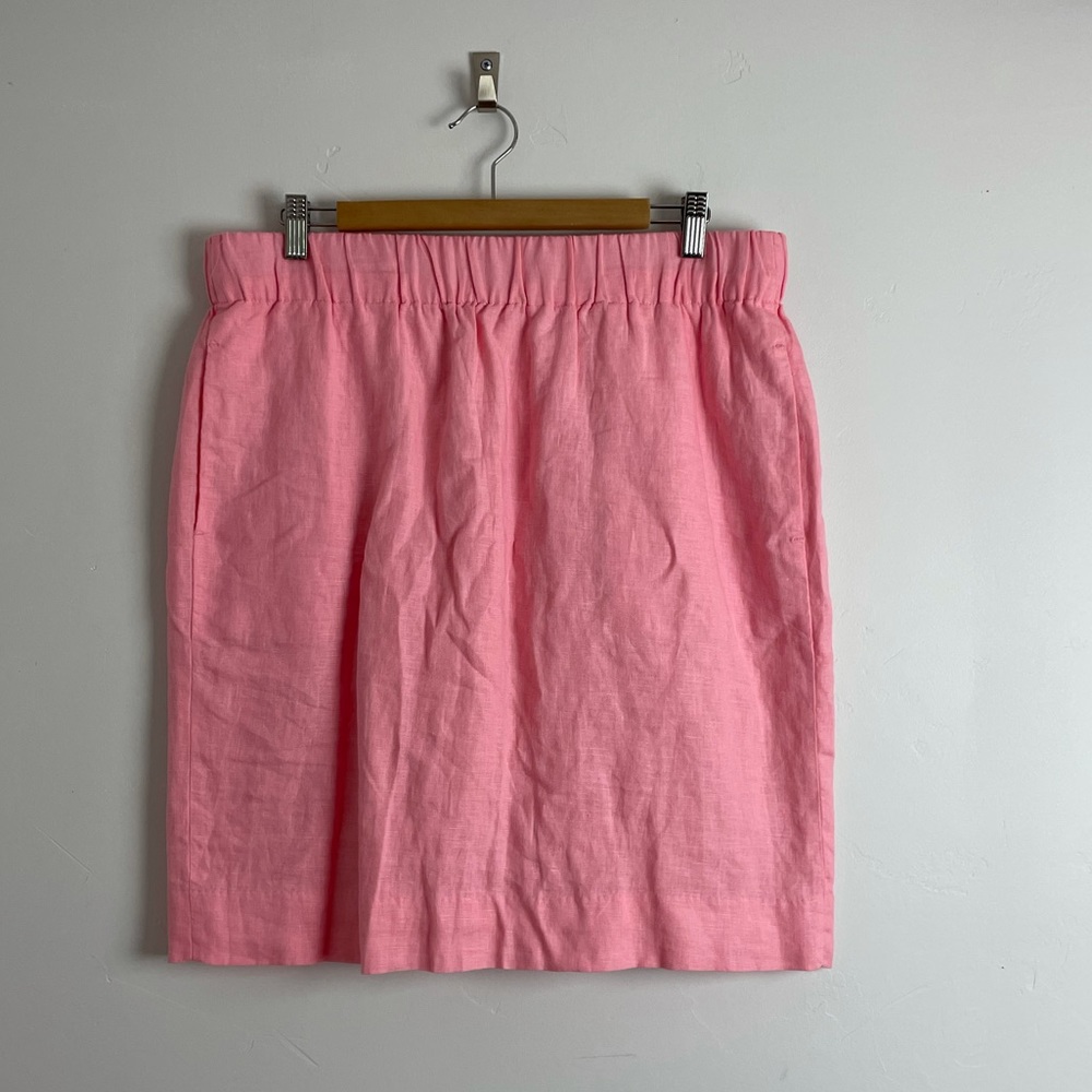 J. Crew Linen Pull On Skirt Sz L